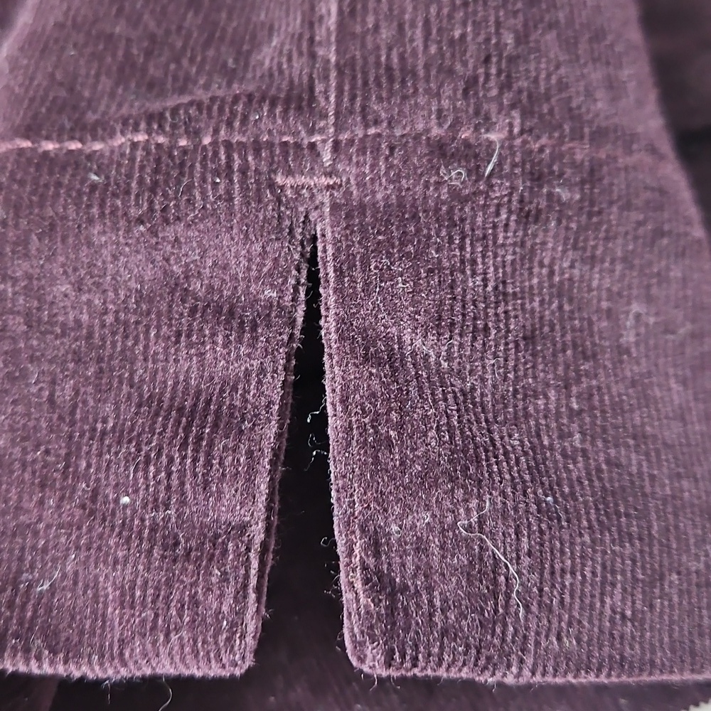 J.Jill Corduroy Burgundy Side Zip Flat Front Pants Size 8 - Picture 10 of 12